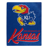 Kansas Jayhawks Blanket 50x60 Raschel Signature Design-0