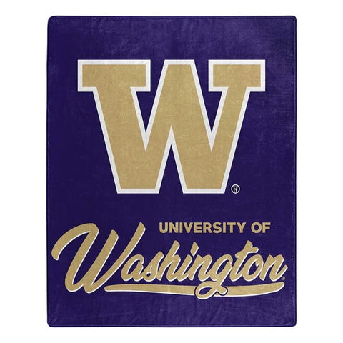 Washington Huskies Blanket 50x60 Raschel Signature Design-0