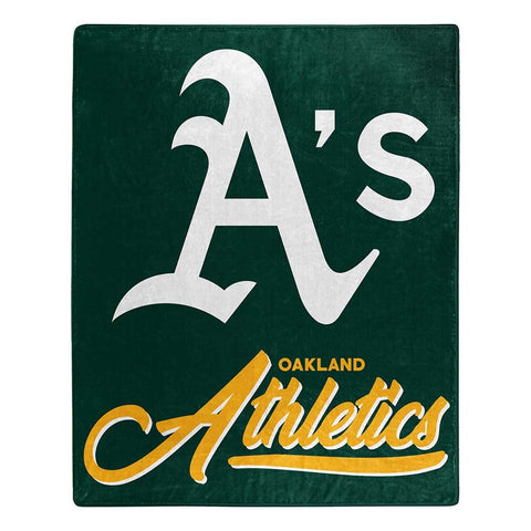 Oakland Athletics Blanket 50x60 Raschel Signature Design-0