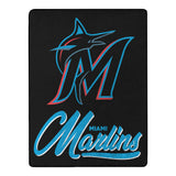 Miami Marlins Blanket 50x60 Raschel Signature Design-0