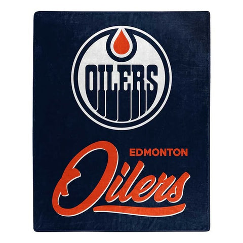 Edmonton Oilers Blanket 50x60 Raschel Signature Design-0