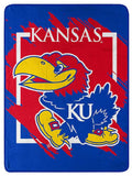 Kansas Jayhawks Blanket 46x60 Micro Raschel Dimensional Design Rolled-0