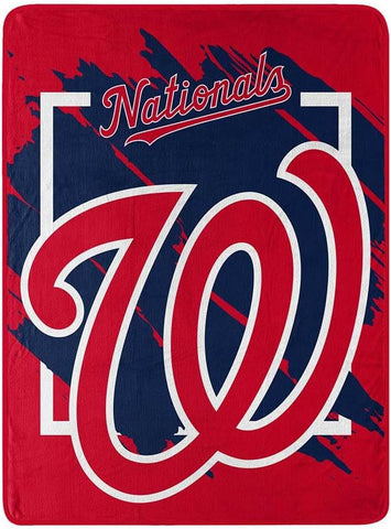 Washington Nationals Blanket 46x60 Micro Raschel Dimensional Design Rolled-0