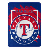 Texas Rangers Blanket 46x60 Micro Raschel Dimensional Design Rolled-0