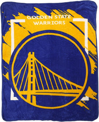 Golden State Warriors Blanket 46x60 Micro Raschel Dimensional Design Rolled-0