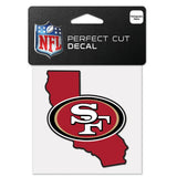 San Francisco 49ers Decal 4x4 Perfect Cut Color State Shape-0