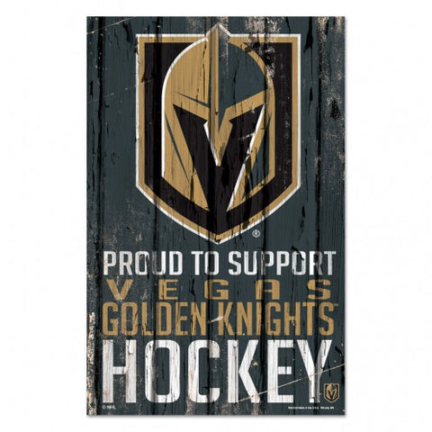 Vegas Golden Knights Sign 11x17 Wood Proud to Support Design-0