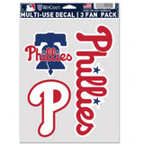 Philadelphia Phillies Decal Multi Use Fan 3 Pack-0