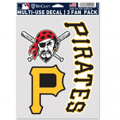 Pittsburgh Pirates Decal Multi Use Fan 3 Pack-0