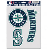 Seattle Mariners Decal Multi Use Fan 3 Pack Special Order-0