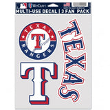 Texas Rangers Decal Multi Use Fan 3 Pack-0