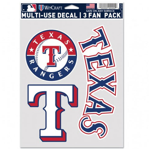 Texas Rangers Decal Multi Use Fan 3 Pack-0