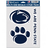 Penn State Nittany Lions Decal Multi Use Fan 3 Pack Special Order-0