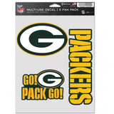 Green Bay Packers Decal Multi Use Fan 3 Pack-0