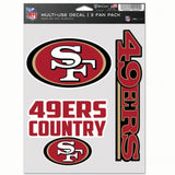 San Francisco 49ers Decal Multi Use Fan 3 Pack-0