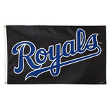 Kansas City Royals Flag 3x5 Deluxe Style Black - Special Order-0