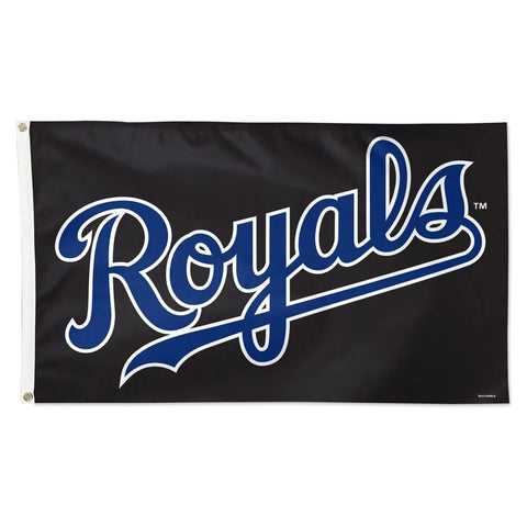 Kansas City Royals Flag 3x5 Deluxe Style Black - Special Order-0