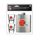 Cleveland Browns Flask and Shot Glass Set-0