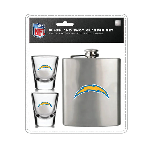 Los Angeles Chargers Flask and Shot Glass Set-0