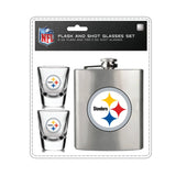 Pittsburgh Steelers Flask and Shot Glass Set-0