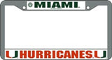 Miami Hurricanes License Plate Frame Chrome-0