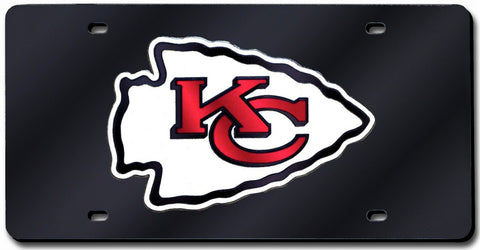 Kansas City Chiefs License Plate Laser Cut Black-0