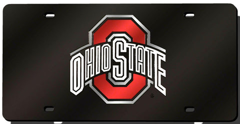 Ohio State Buckeyes License Plate Laser Cut Black-0