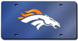 Denver Broncos License Plate Laser Cut Navy-0