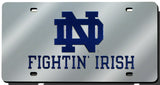 Notre Dame Fighting Irish License Plate Laser Cut Silver-0