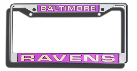 Baltimore Ravens License Plate Frame Laser Cut Chrome-0