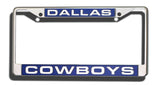 Dallas Cowboys License Plate Frame Laser Cut Chrome-0