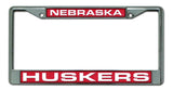 Nebraska Cornhuskers License Plate Frame Laser Cut Chrome-0