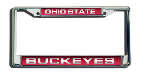 Ohio State Buckeyes License Plate Frame Laser Cut Chrome-0