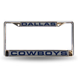 Dallas Cowboys License Plate Frame Laser Cut Chrome Silver-0