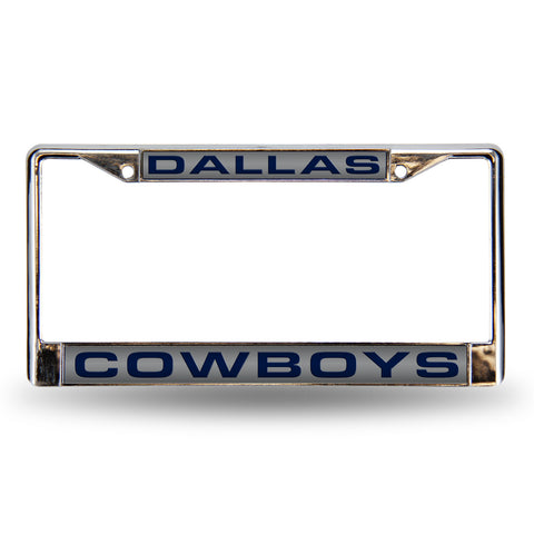 Dallas Cowboys License Plate Frame Laser Cut Chrome Silver-0