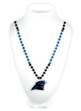 Carolina Panthers Beads with Medallion Mardi Gras Style-0