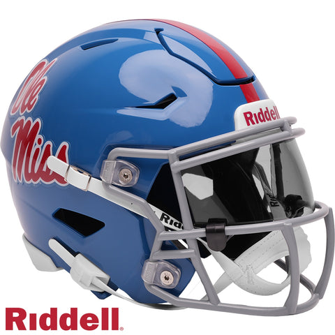 Mississippi Rebels Helmet Riddell Replica Mid-Size MIDI SpeedFlex Style Powder Blue-0