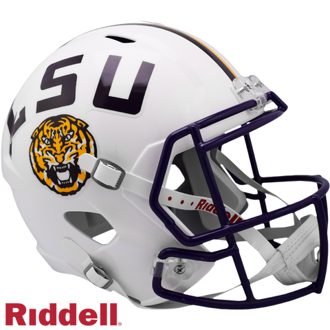 LSU Tigers Helmet Riddell Replica Full Size Speed Style White-0