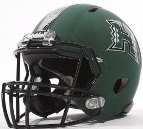 Hawaii Warriors Helmet Riddell Replica Mini Speed Style Matte Green Design-0