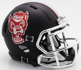 North Carolina State Wolfpack Helmet Riddell Replica Mini Speed Style Black Howl Design-0