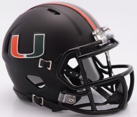 Miami Hurricanes Helmet Riddell Replica Mini Speed Style Miami Nights Design-0