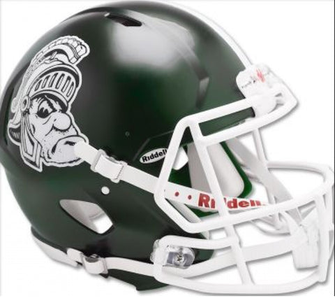 Michigan State Spartans Helmet Riddell Replica Mini Speed Style Gruff Sparty Design-0