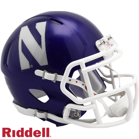 Northwestern Wildcats Helmet Riddell Replica Mini Speed Style Purple-0