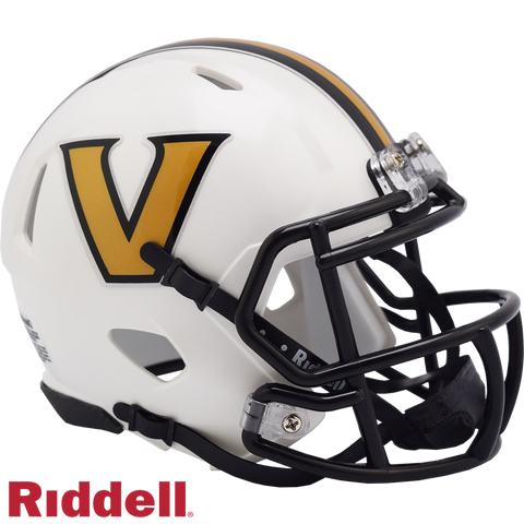 Vanderbilt Commodores Helmet Riddell Replica Mini Speed Style White-0