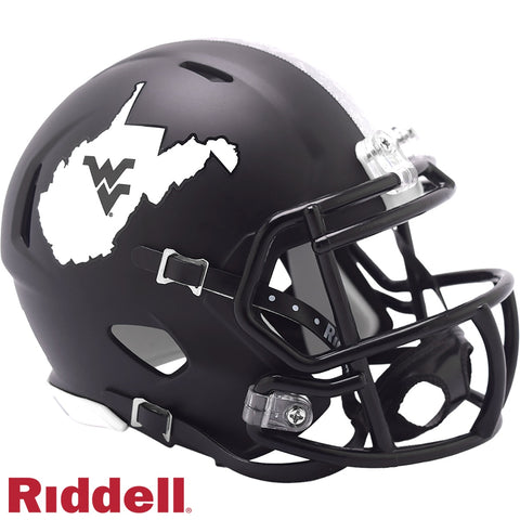West Virginia Mountaineers Helmet Riddell Replica Mini Speed Style Coal Rush-0