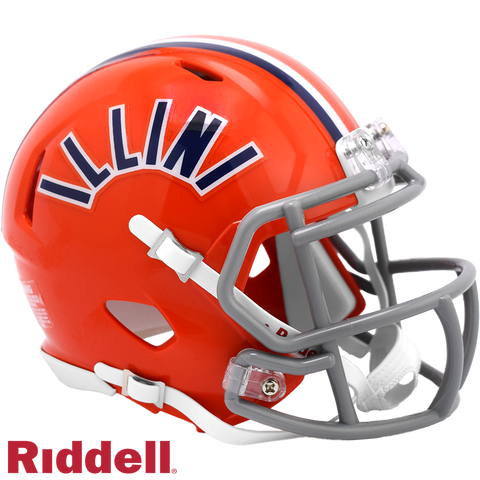 Illinois Fighting Illini Helmet Riddell Replica Mini Speed Style Arched Illini T/B-0