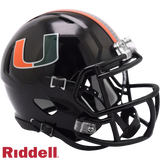 Miami Hurricanes Helmet Riddell Replica Mini Speed Style Black-0