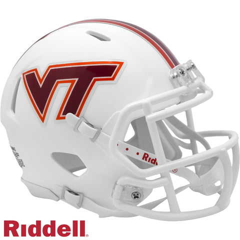 Virginia Tech Hokies Helmet Riddell Replica Mini Speed Style White-0