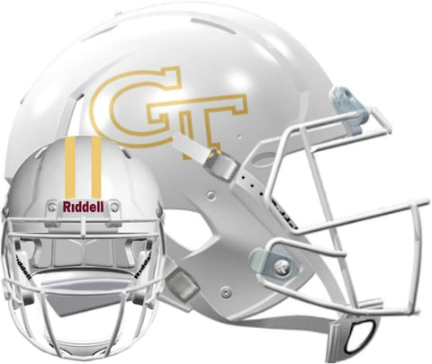 Georgia Tech Yellow Jackets Helmet Riddell Replica Mini Speed Style White-0