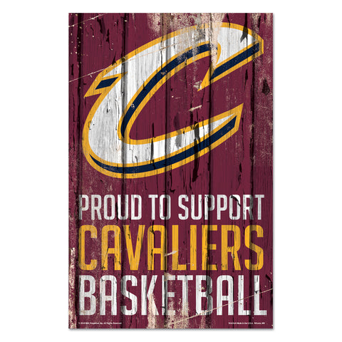 Cleveland Cavaliers Sign 11x17 Wood Proud to Support Design-0